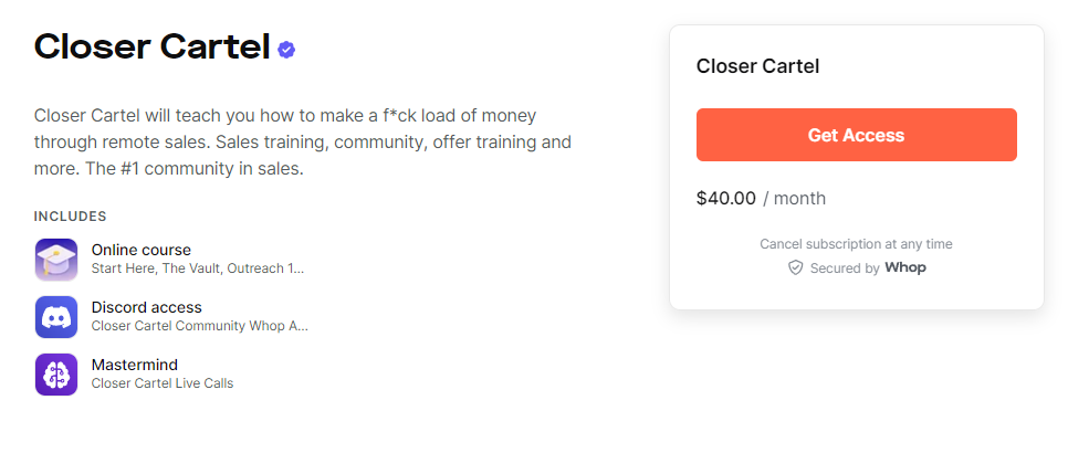 closer cartel package