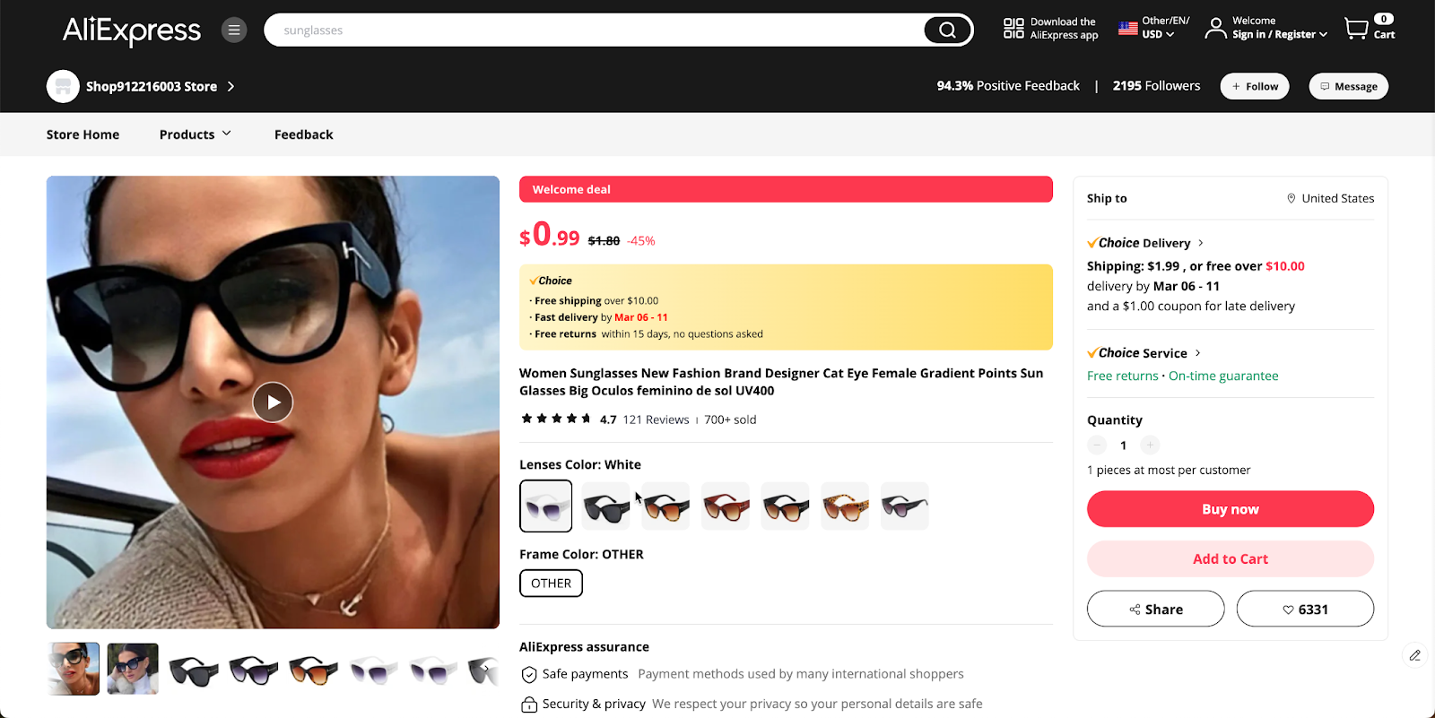 dropshipping sunglasses