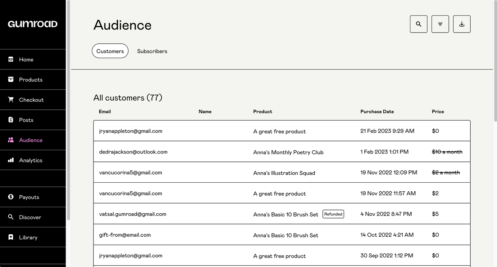 Gumroad audience tools