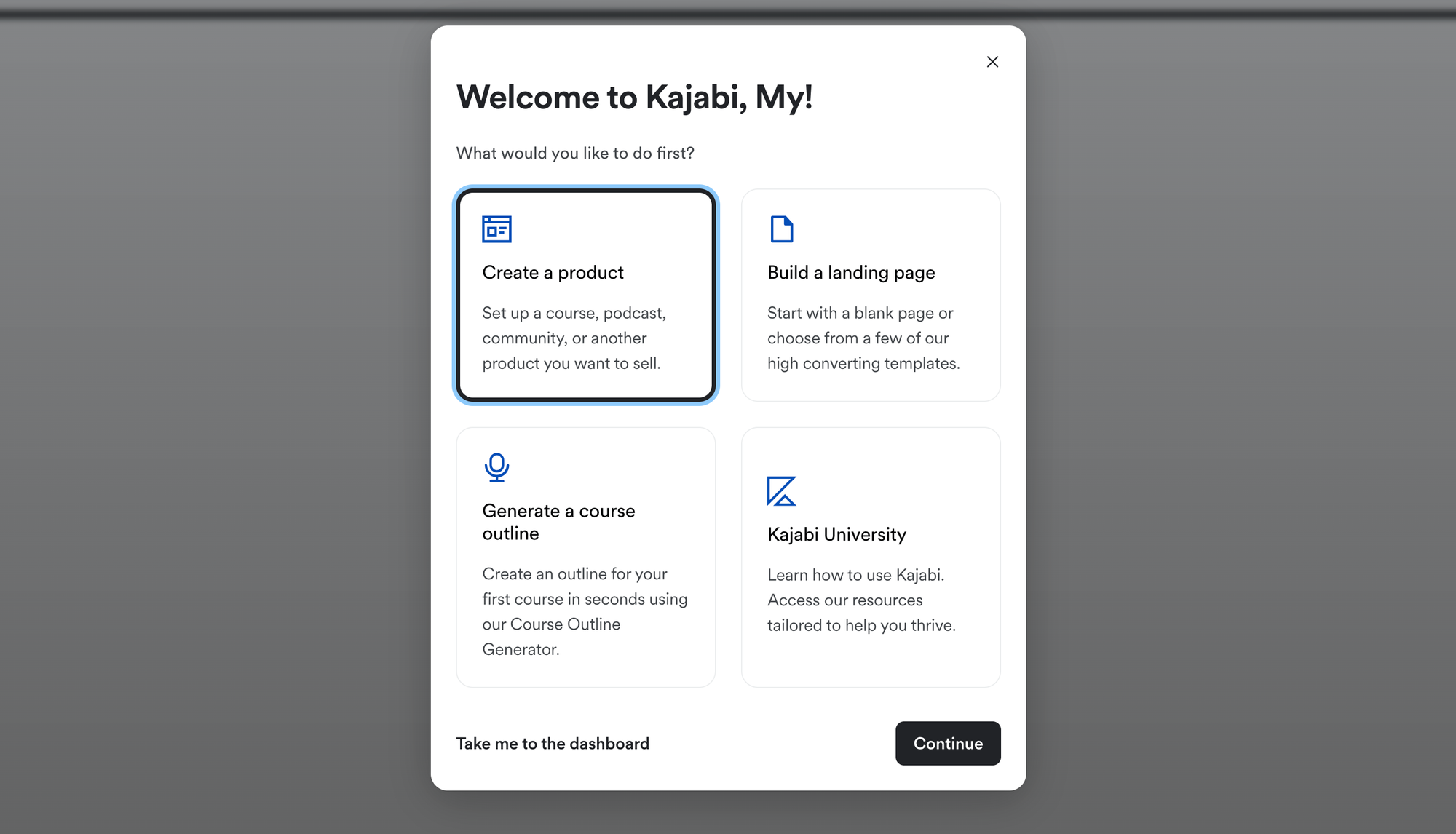 kajabi create product