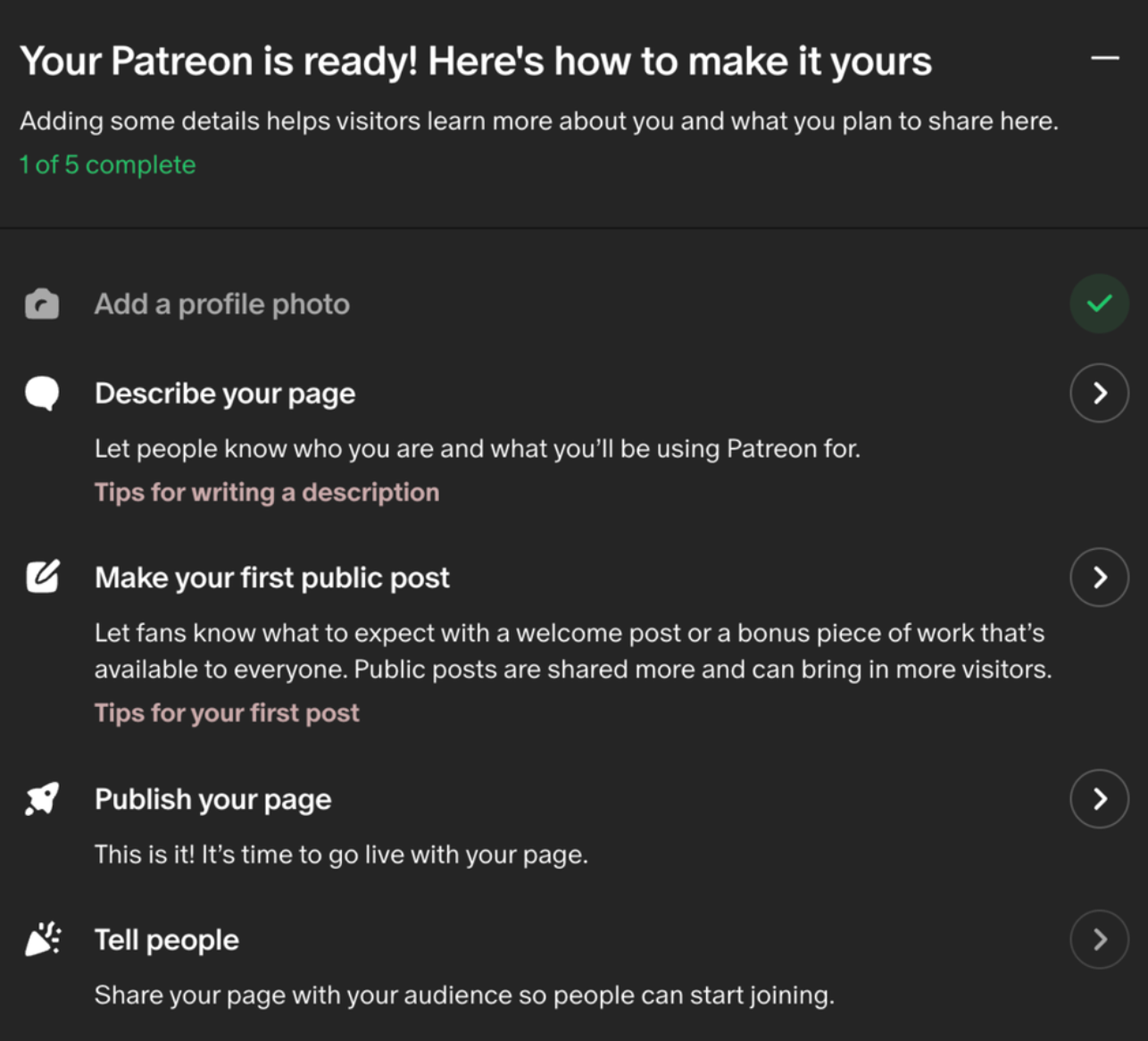 patreon customize
