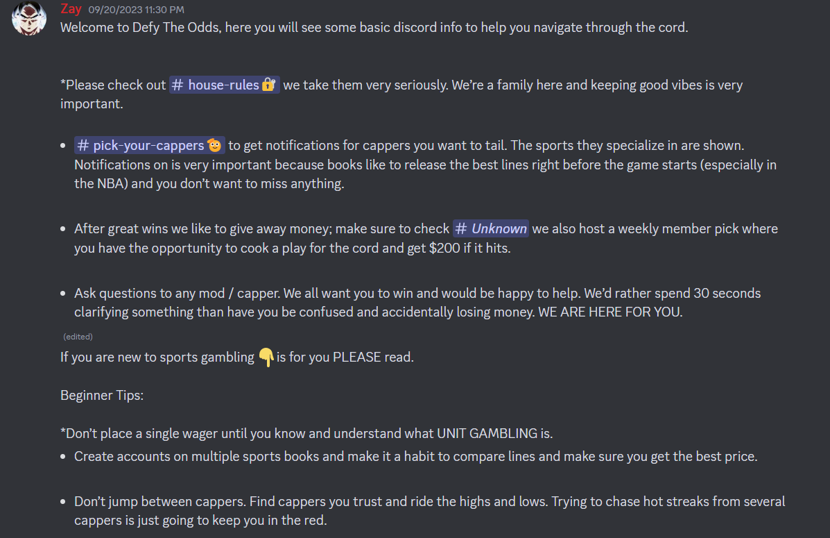 defy the odds discord