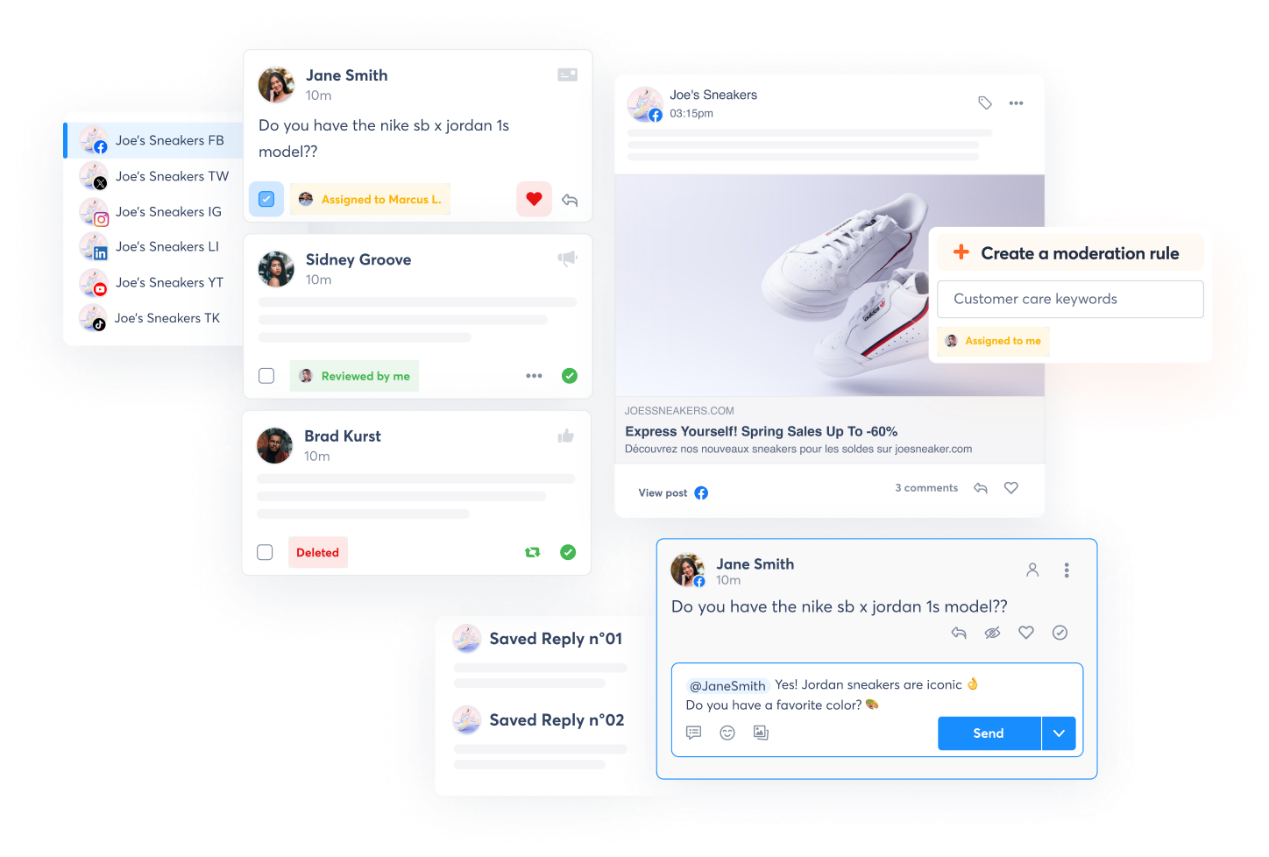 A view of ad comments in social media inbox