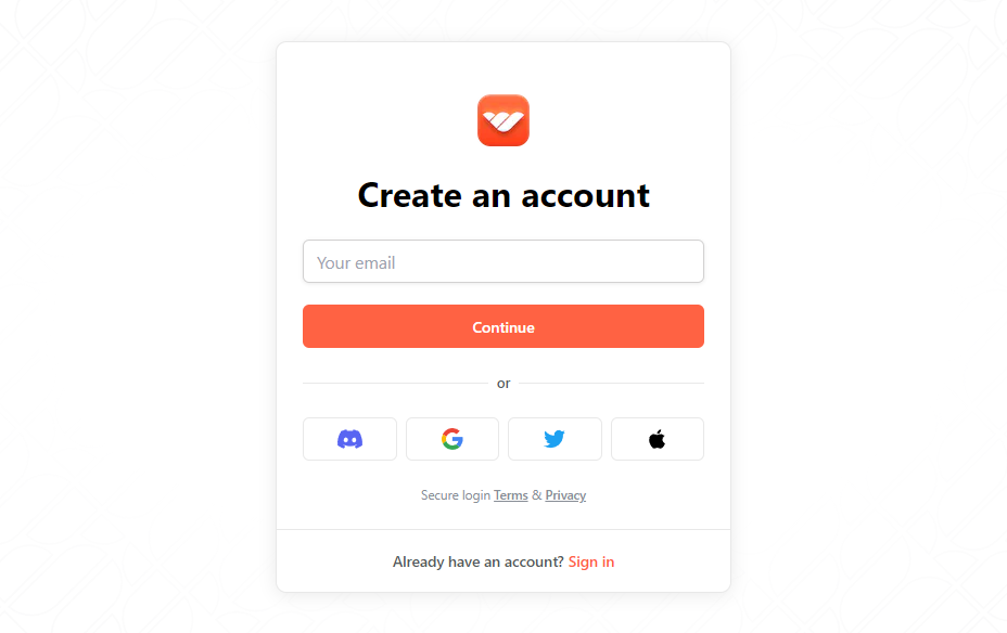 create account