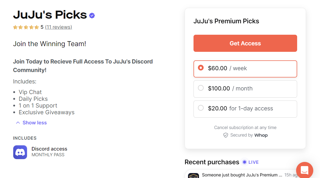 juju picks membership