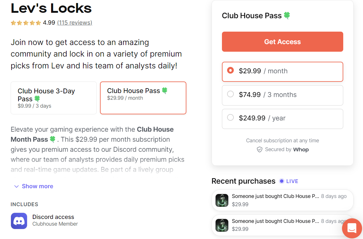 membership lev's locks