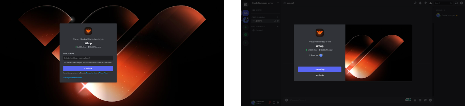 Example of a server invite background in Discord