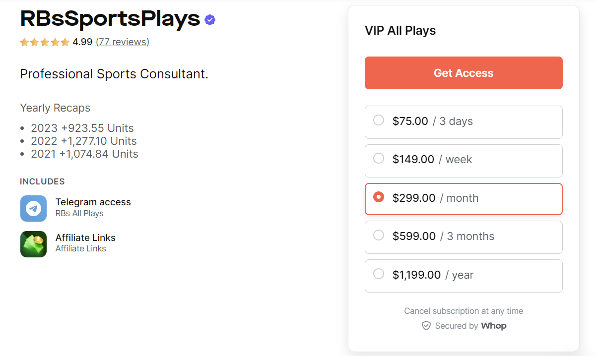 RB sports memberships