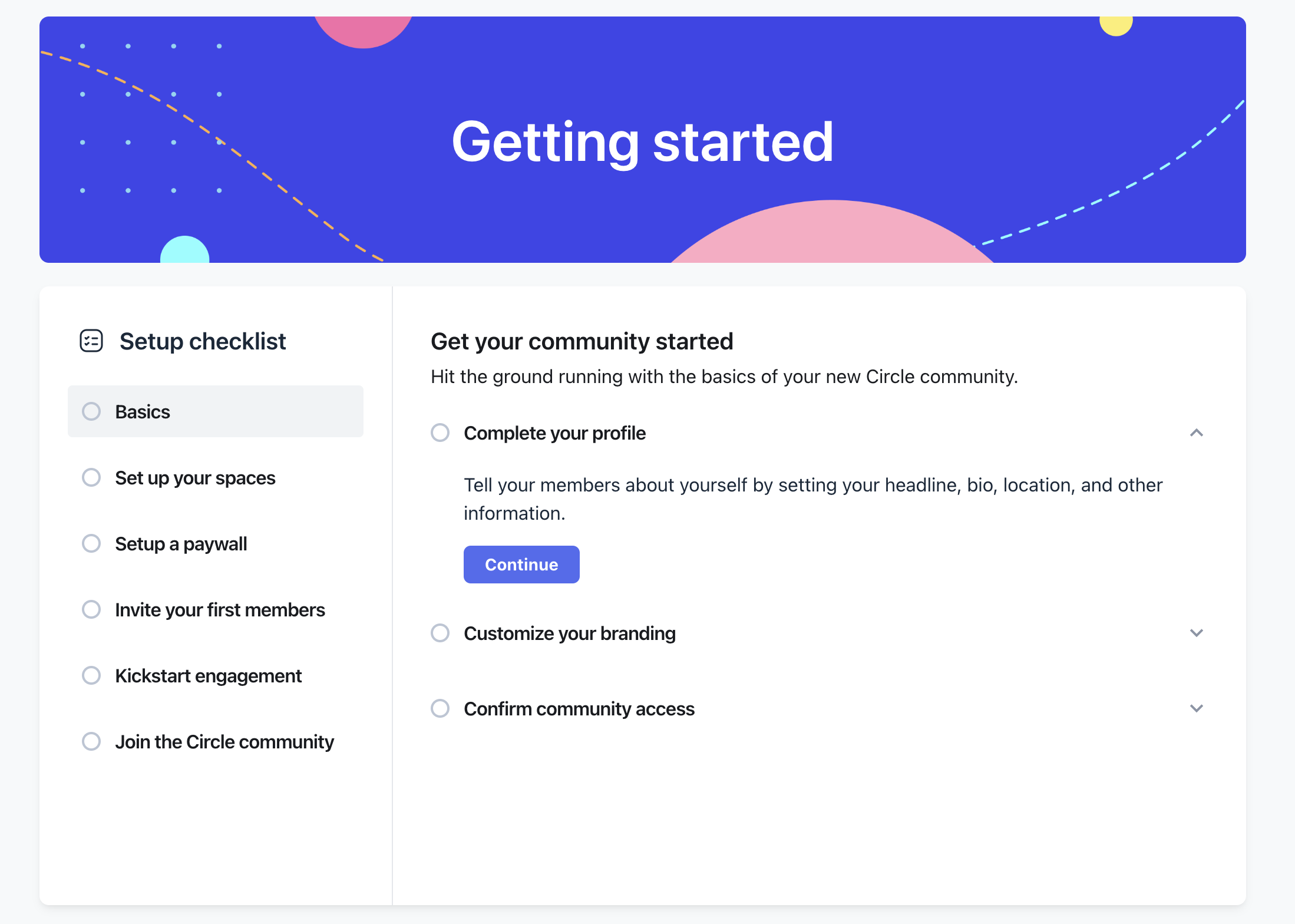 circle getting started