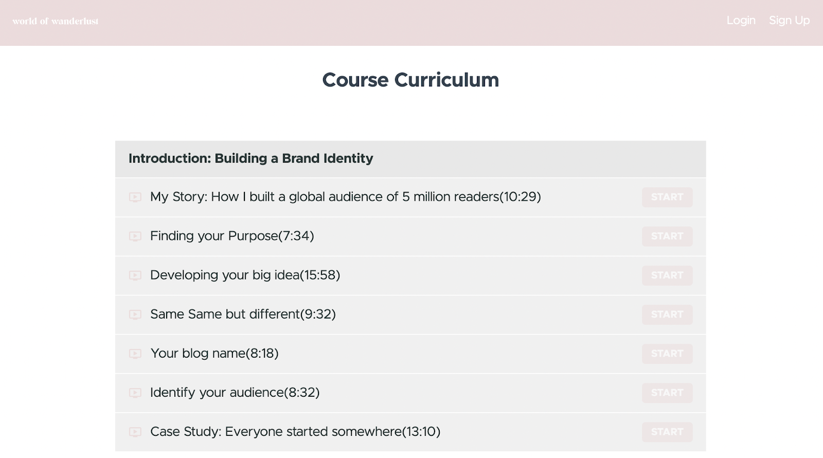 course curriculum