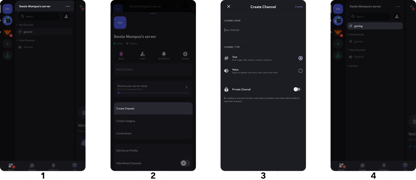 create discord mobile