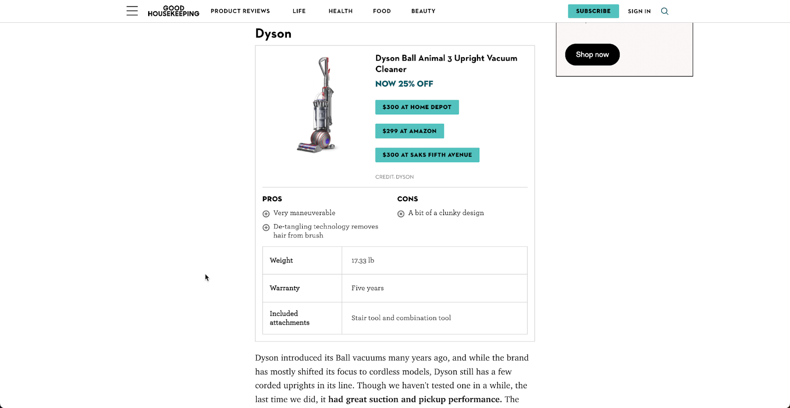 dyson review