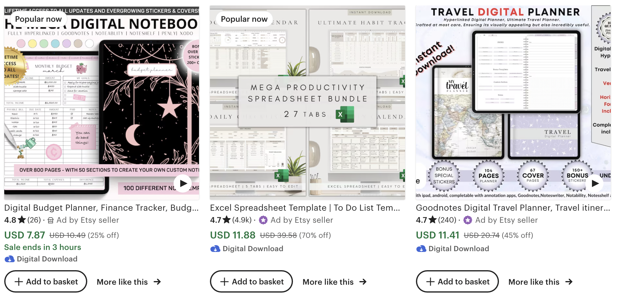 digital planners etsy