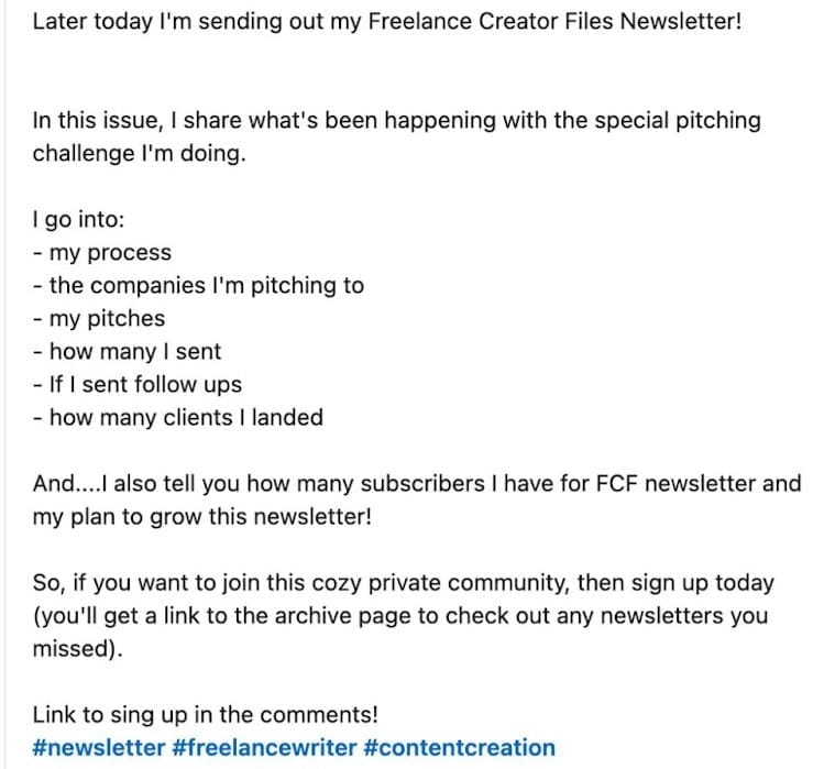 elna cain newsletter