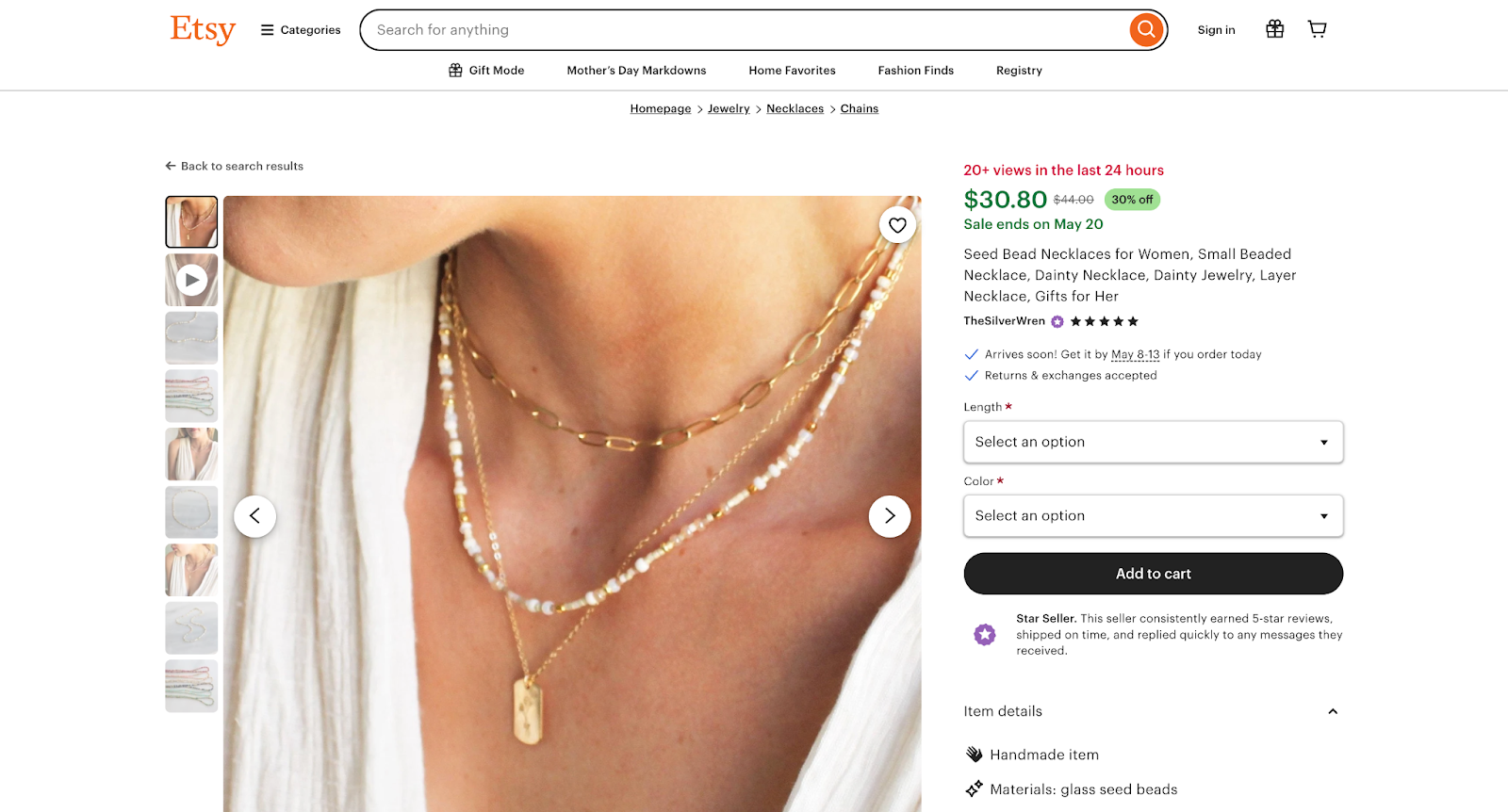 etsy neckalces