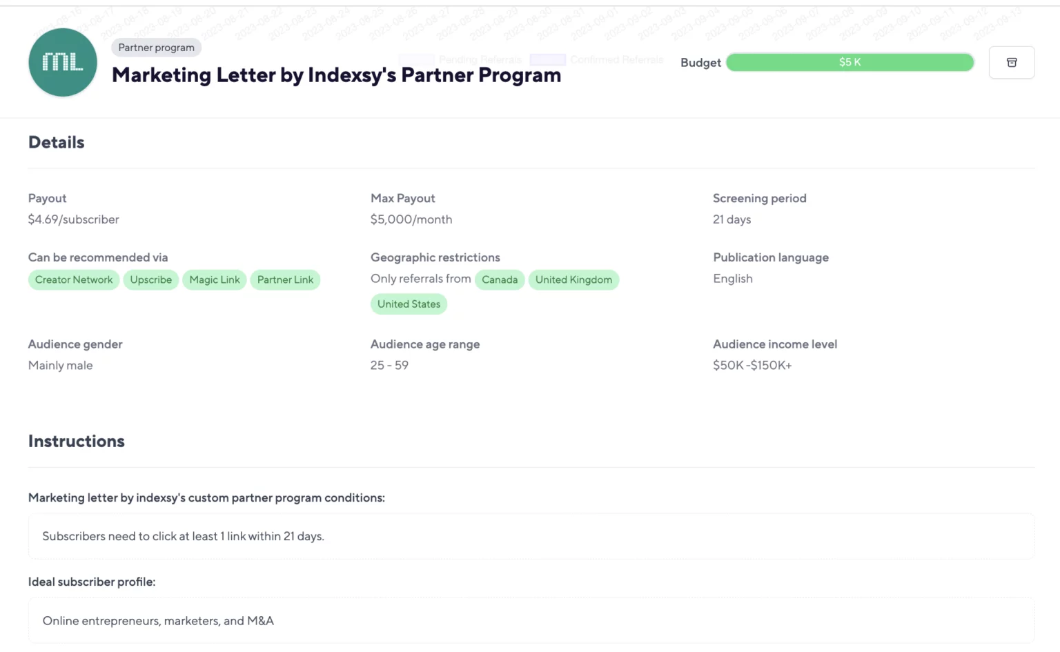 marketing letter partner