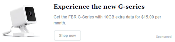 newsletter ad for camera