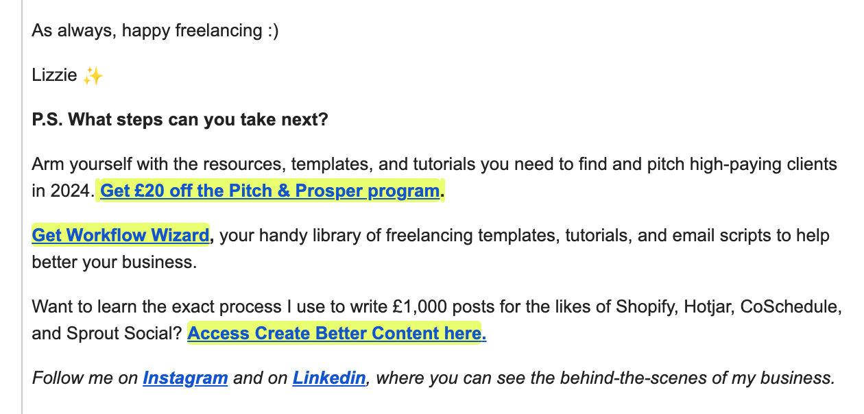 newsletter products CTA