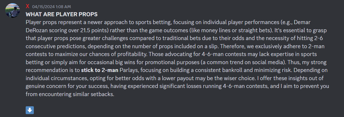 official picks discord player props