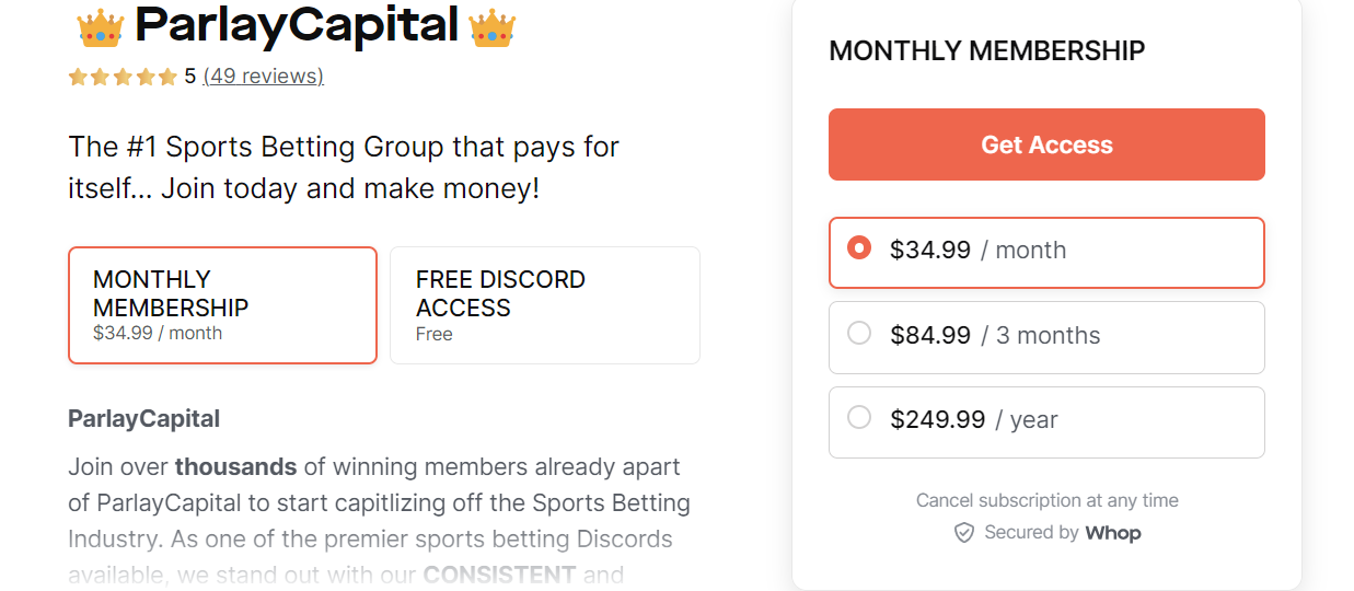 parlay capital membership