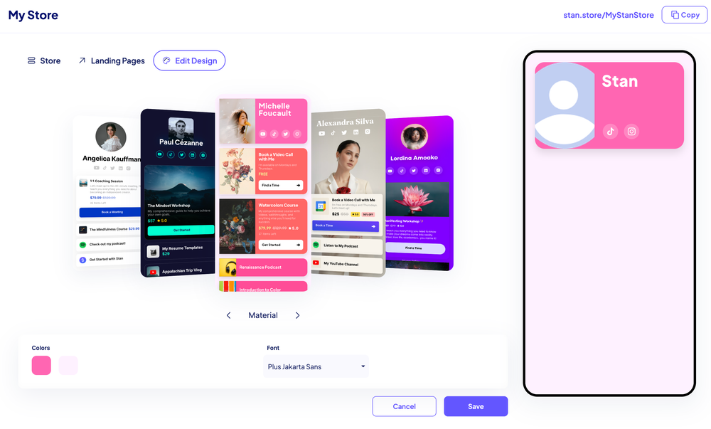 stan store templates