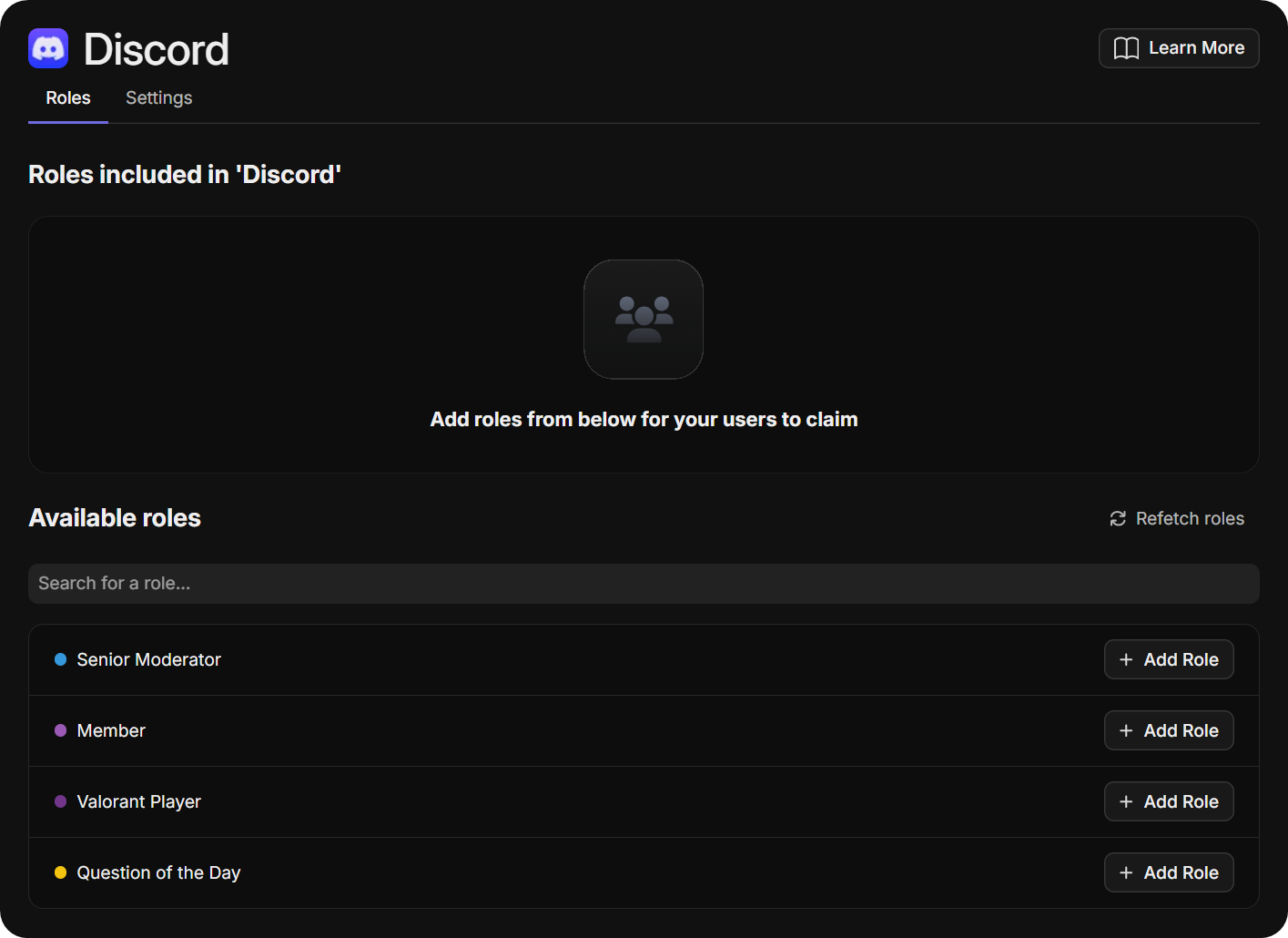 The Discord app's role hierarchy error screen in the Whop Hub