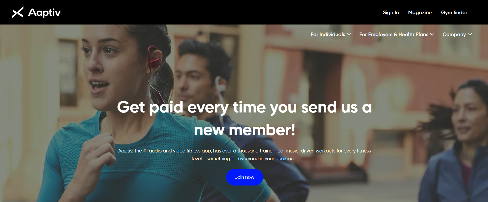 Aaptiv affiliate program