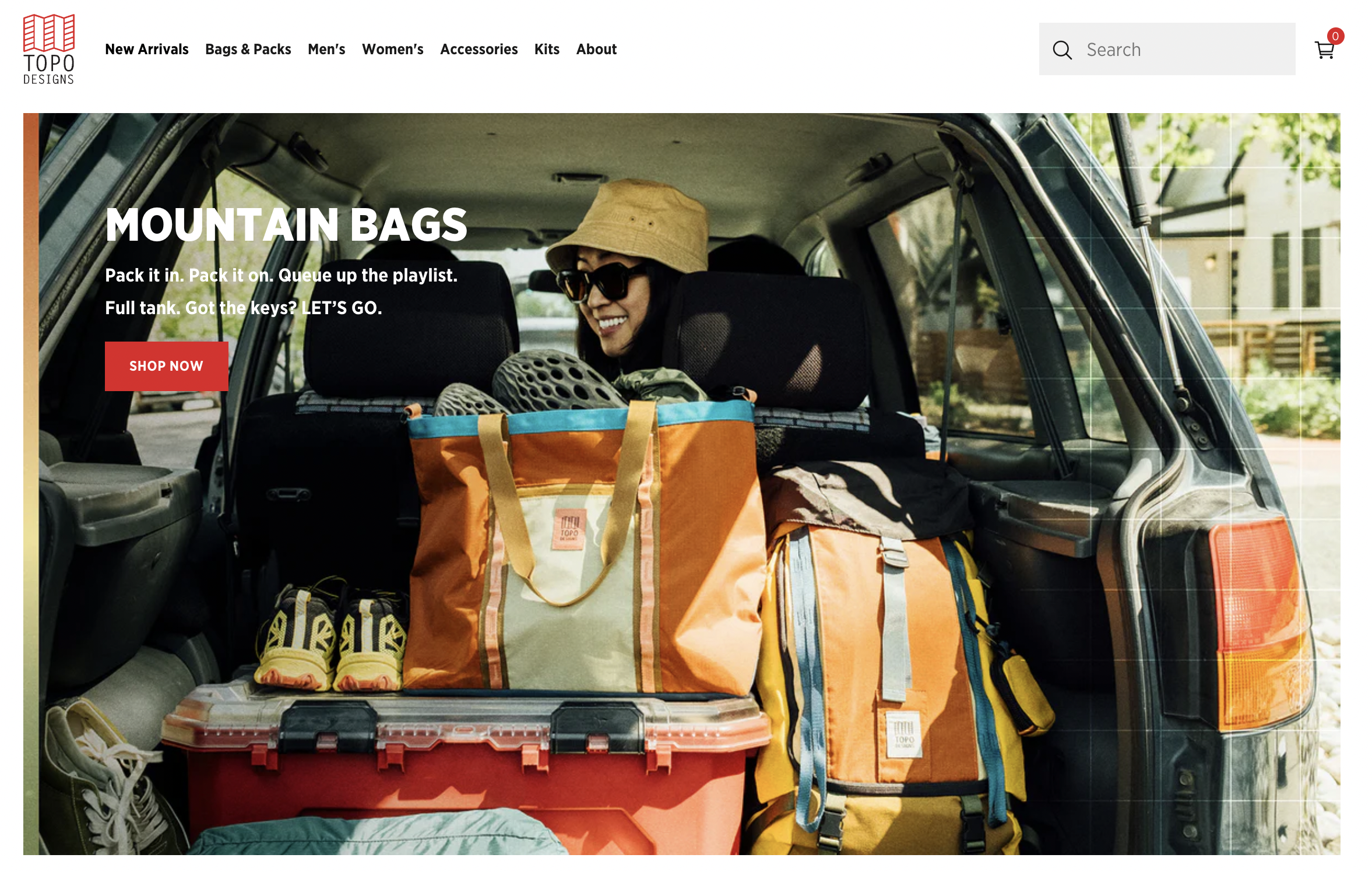 Topo Designs homepage