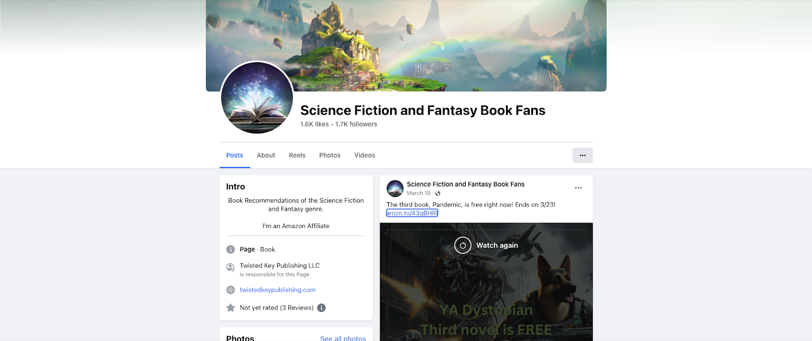 facebook page scifi