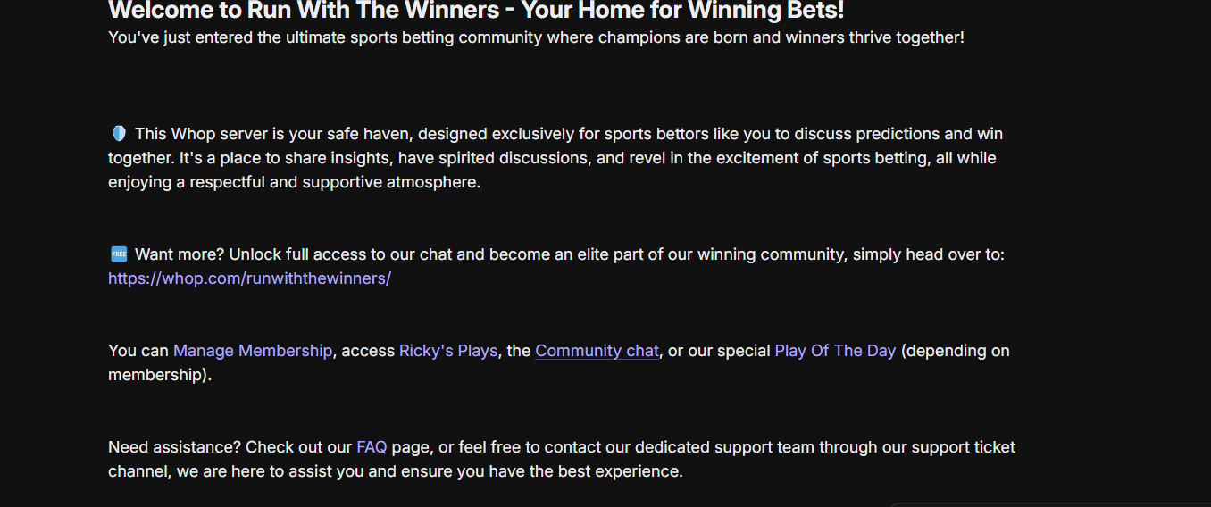 run with the winners whop