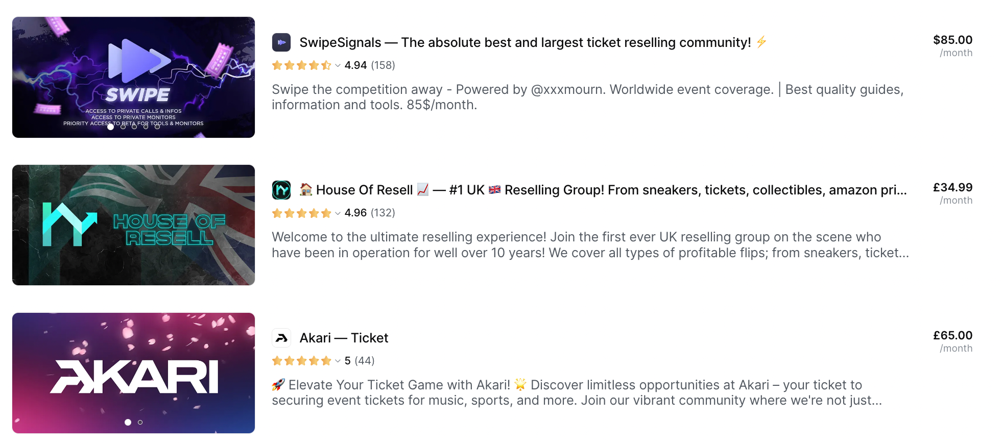 ticket reselling groups whop