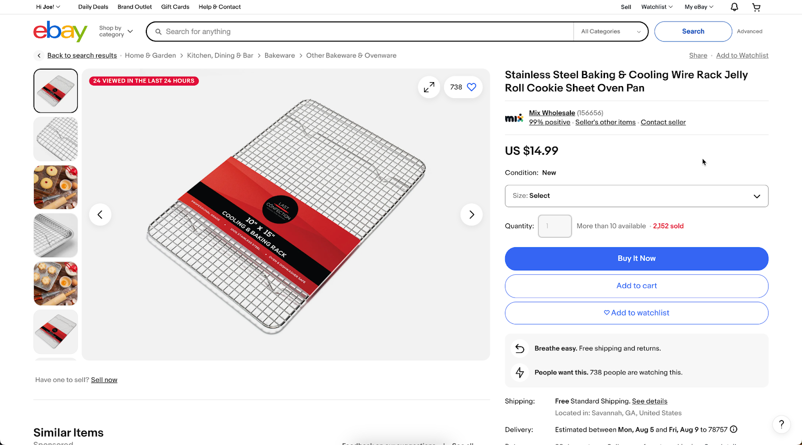 Selling kitchenware on eBay