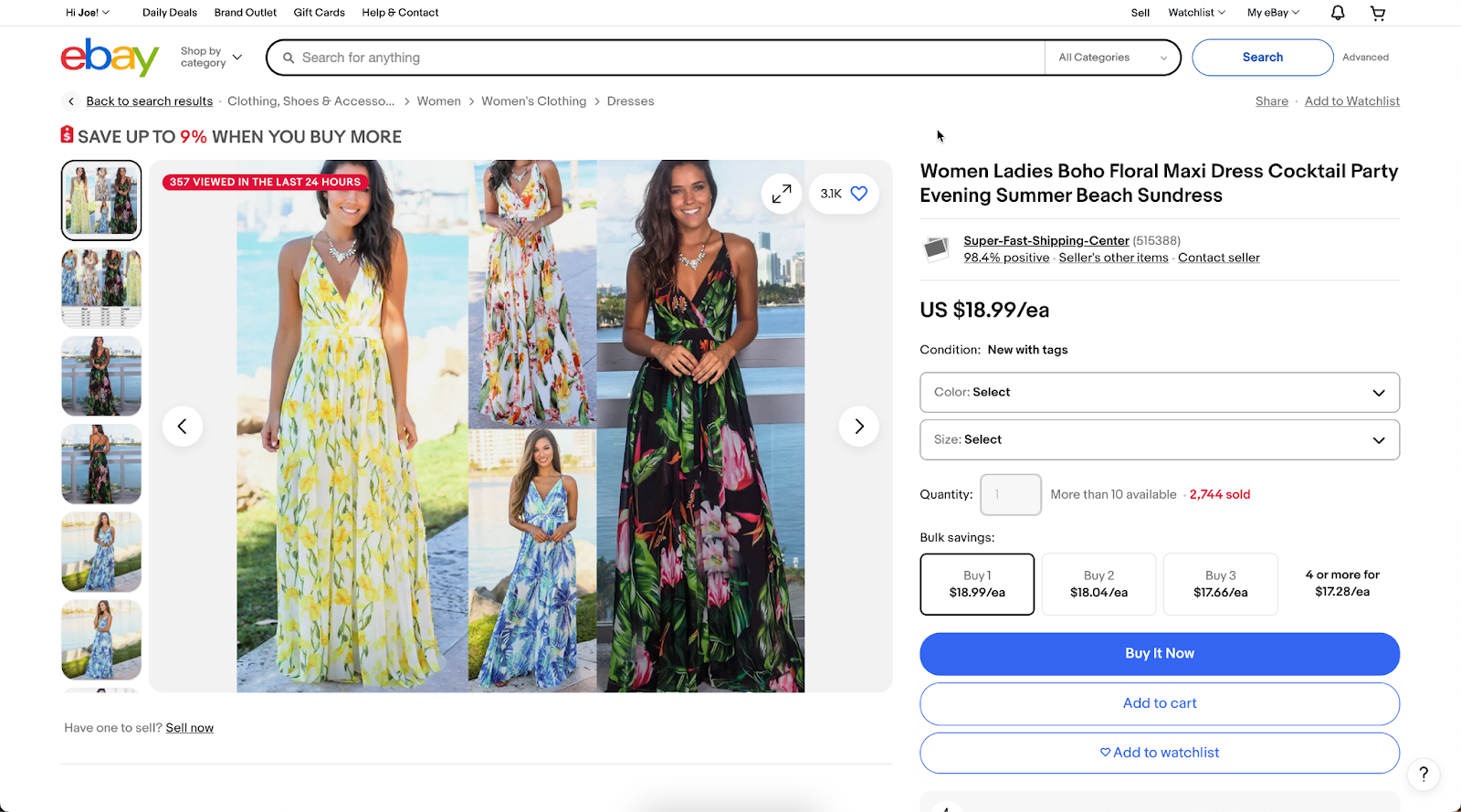 Selling seasonal dresses on eBay