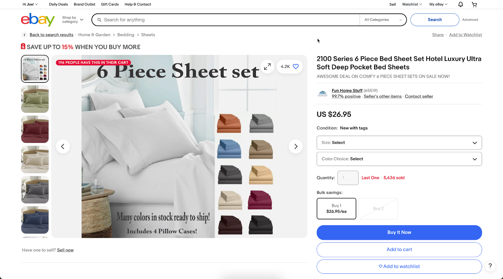 Bed sheets and bathroom towels