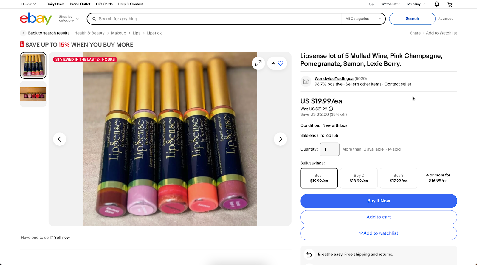 Selling makeup on eBay