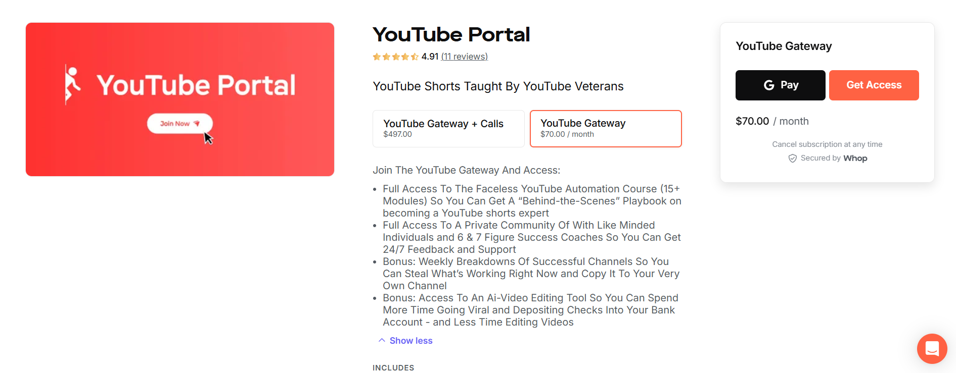 YouTube Portal Whop