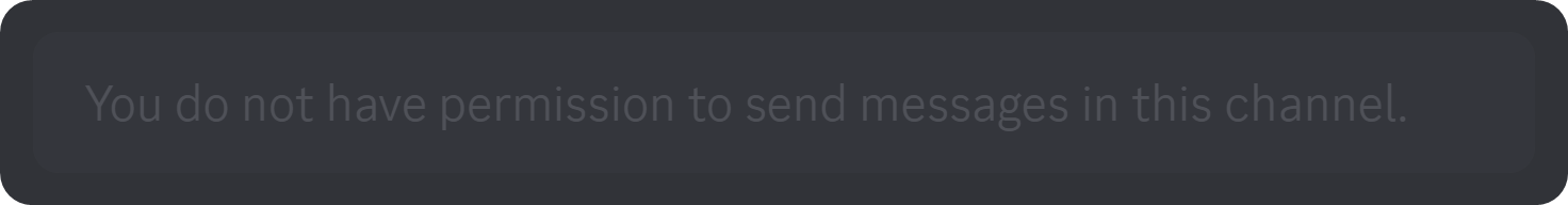 The no permission message on a Discord channel