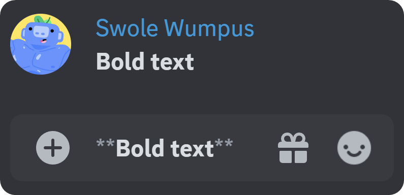Bold text formatting on Discord