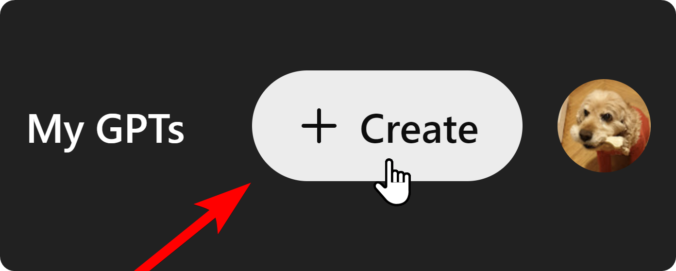 The Create button of a GPT on ChatGPT