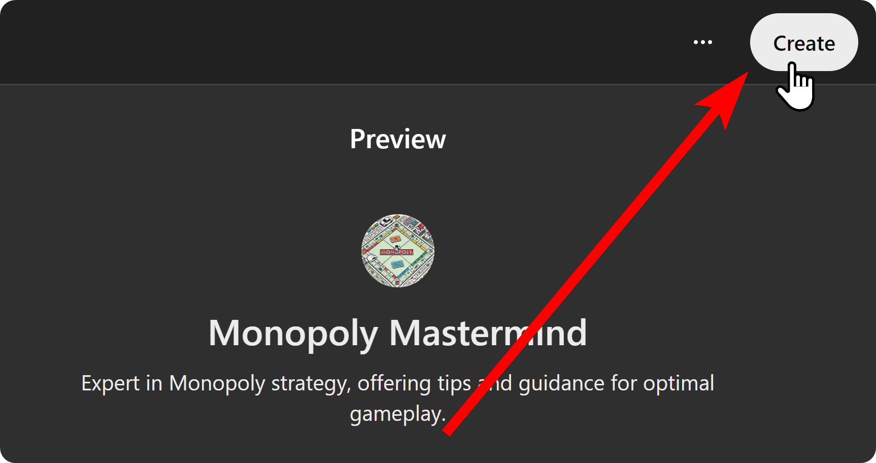The Create button of a GPT on ChatGPT