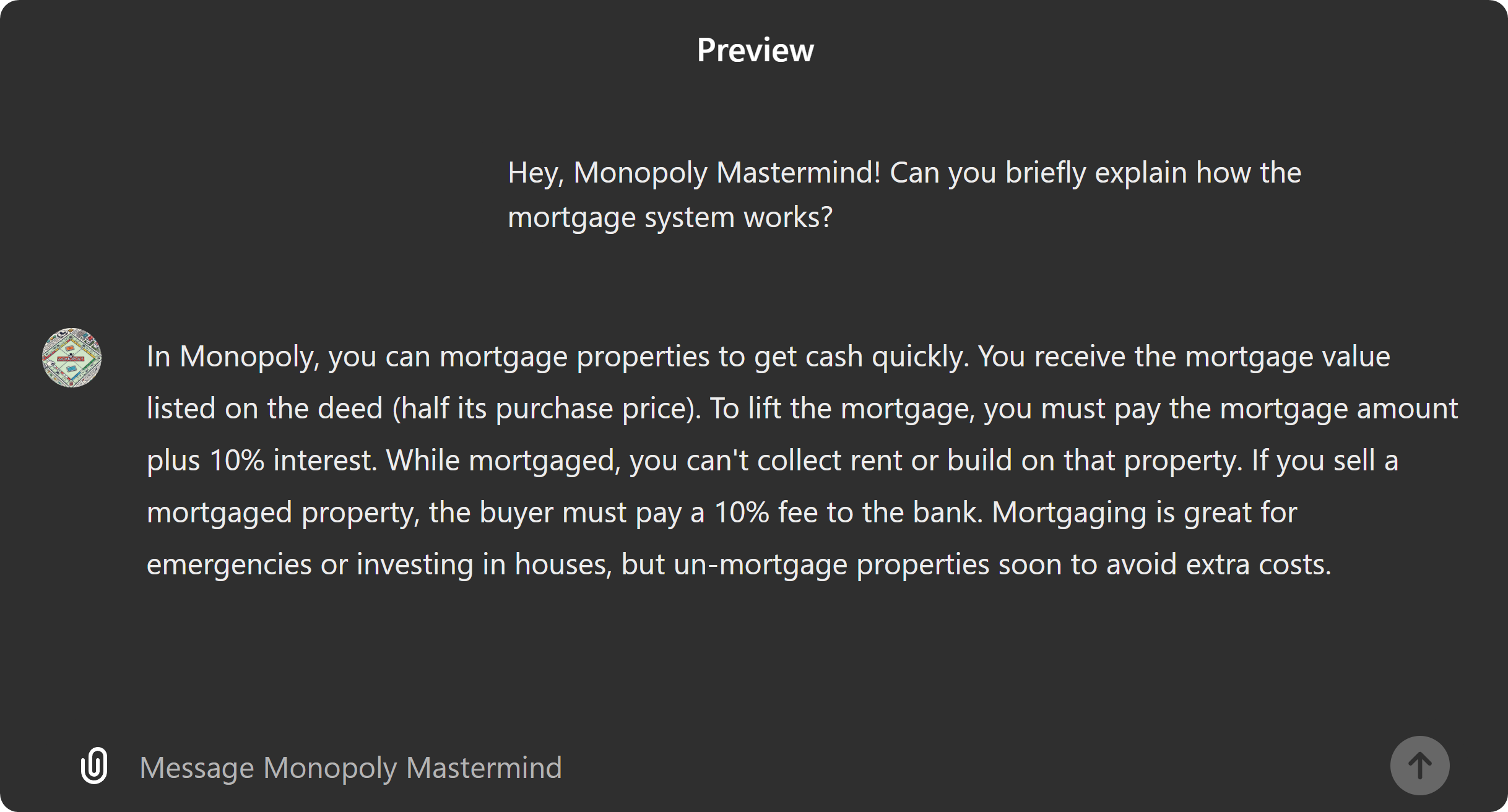 The Preview section of a GPT on ChatGPT