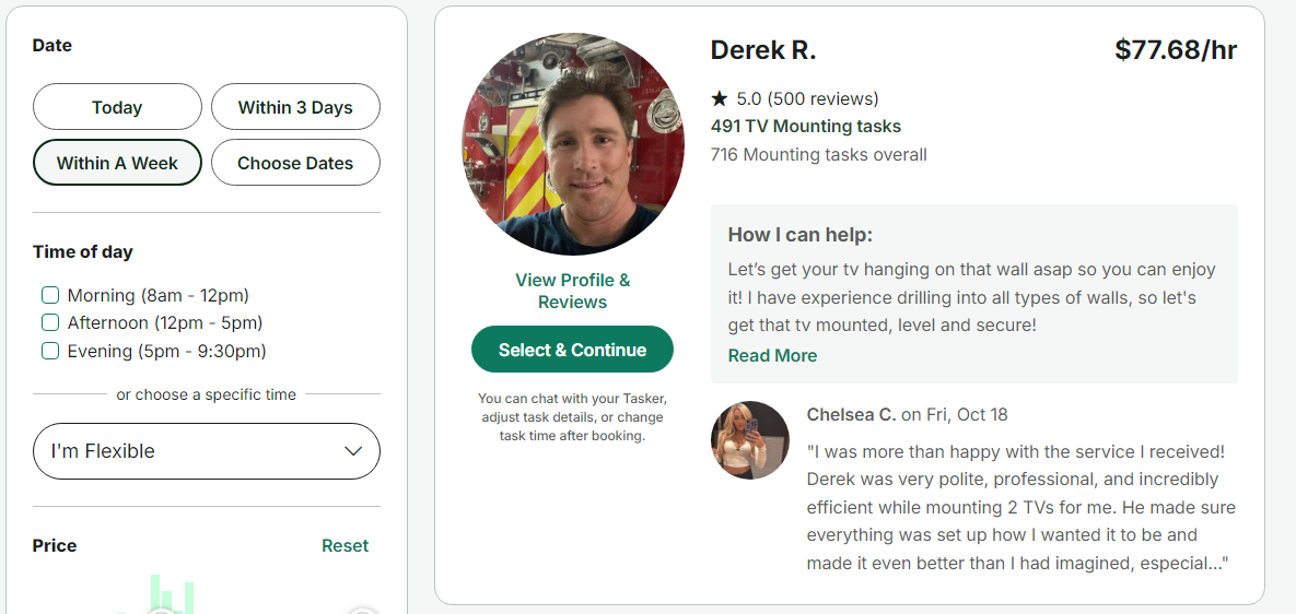 mount tvs taskrabbit screenshot