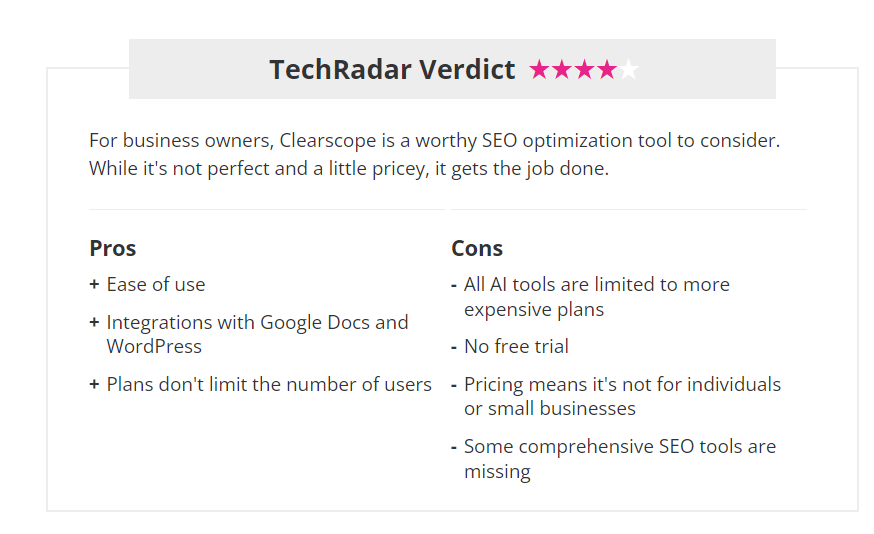 Clearscope&nbsp;TechRadar