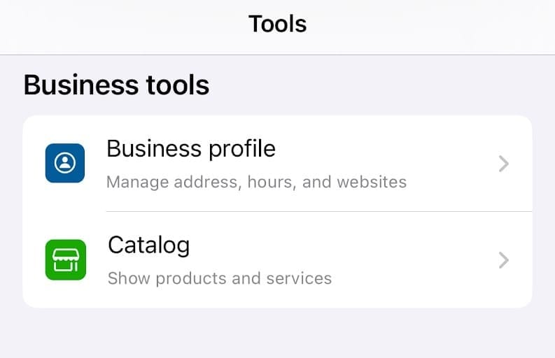 WhatsApp Business tools