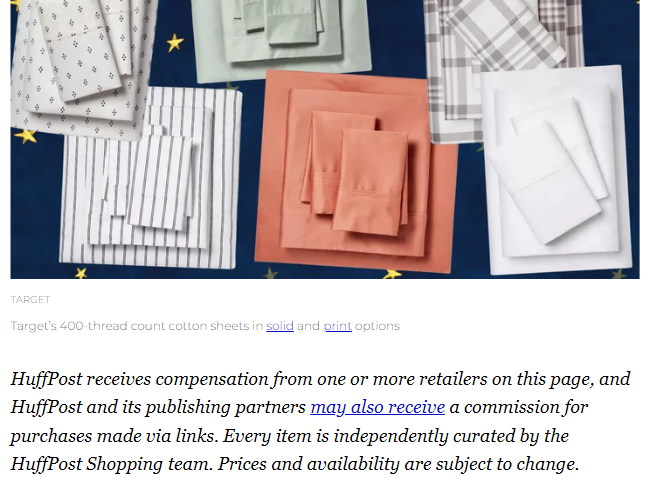 HuffPost bedsheets