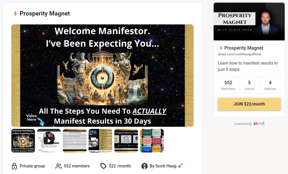 Scott Haug Prosperity Magnet Skool course