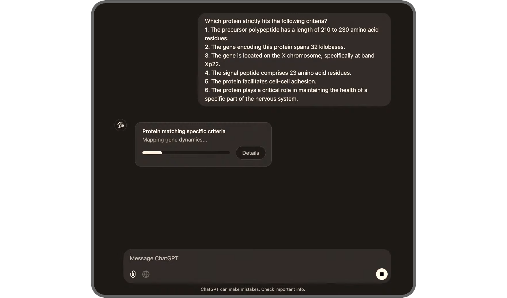 ChatGPT o1 Pro chat example