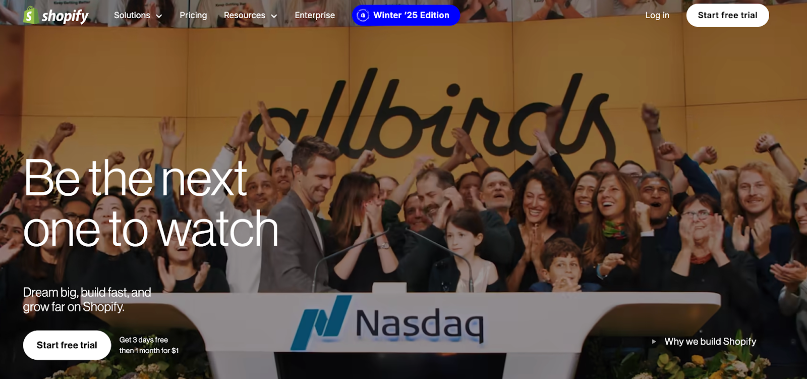 shopify homepage screenshot