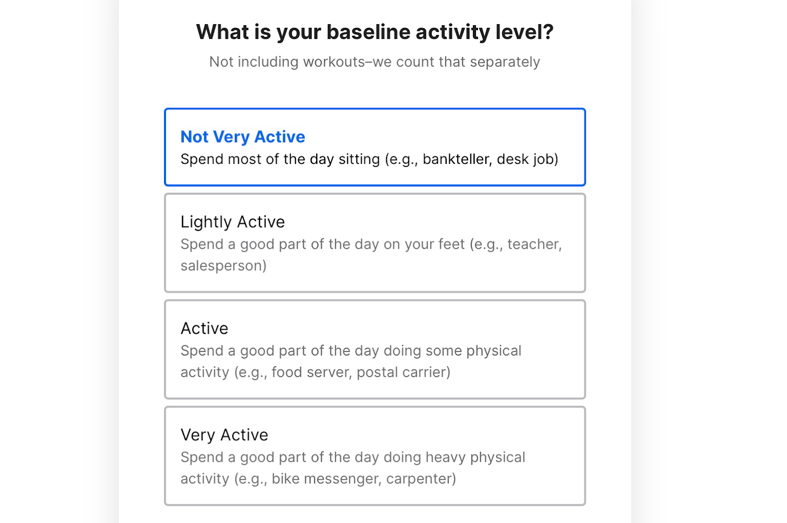 Baseline activity