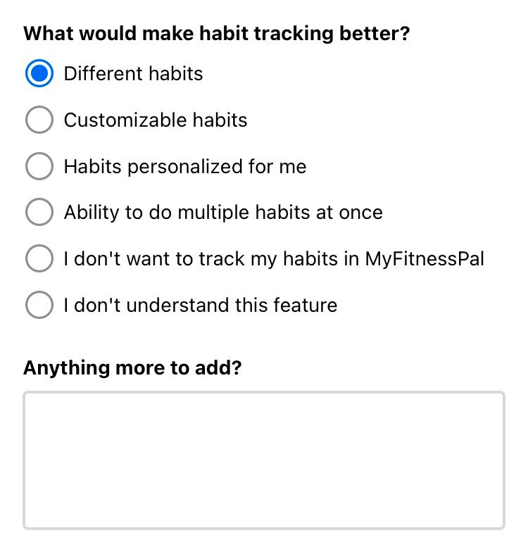 Habit feedback